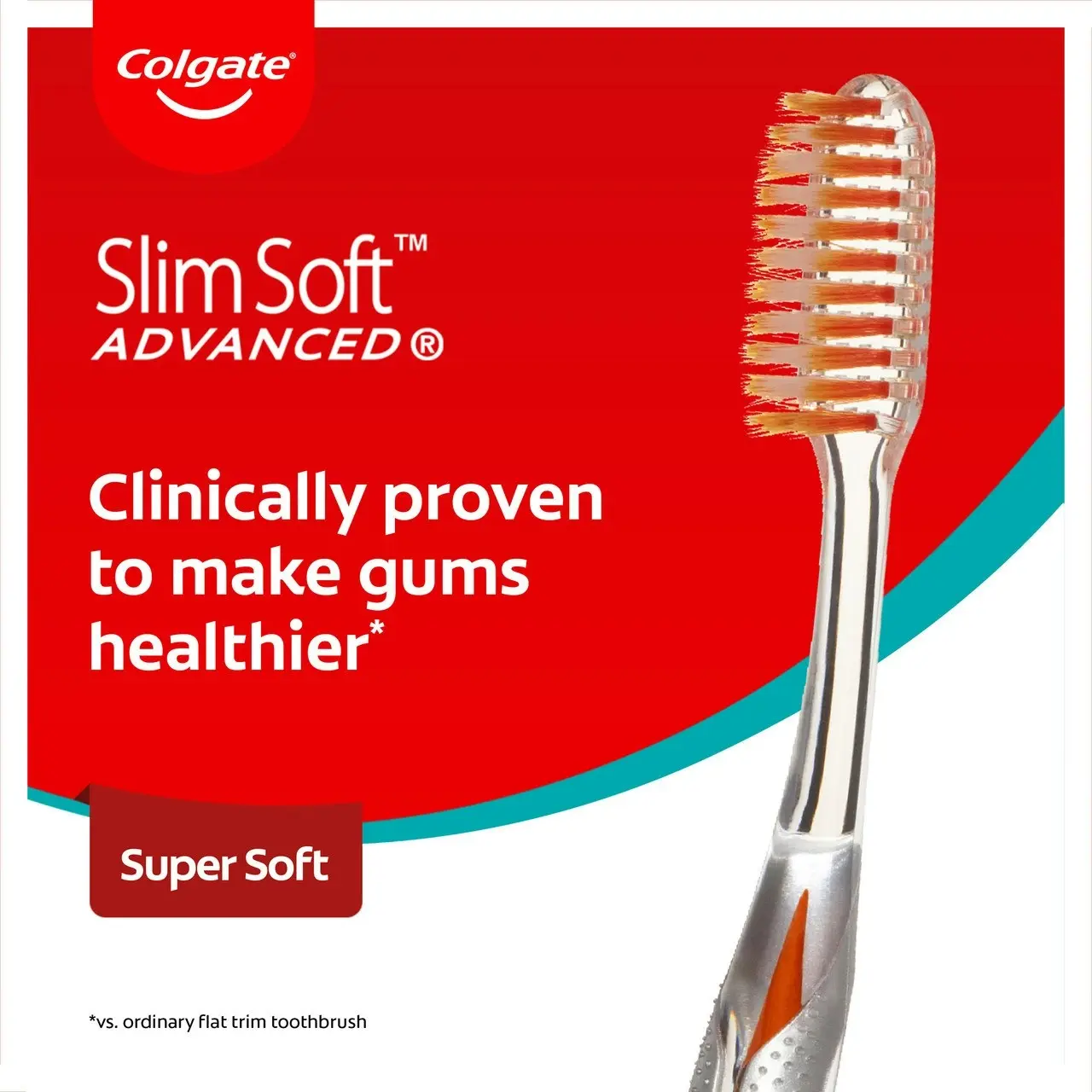 Colgate Slim Soft Advanced Manual Toothbrush, Value 2 Pack, Ultra Soft Bristles