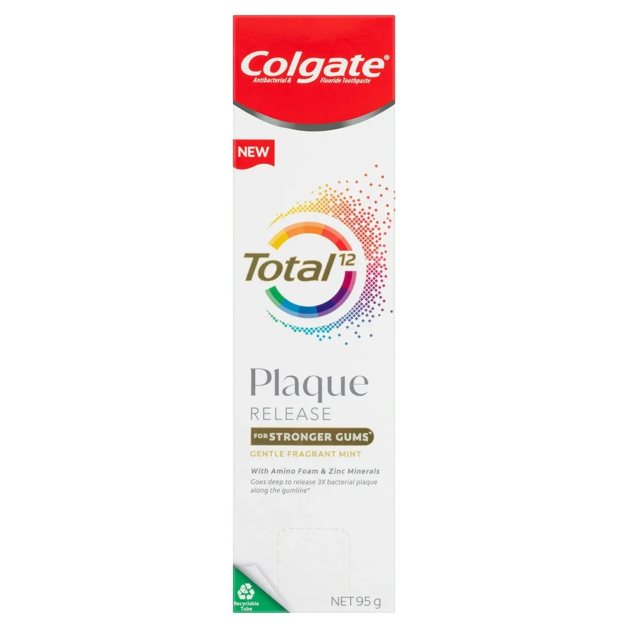 Colgate Total Plaque Release Toothpaste, 95g, Gentle Fragrant Mint, For Stronger Gums