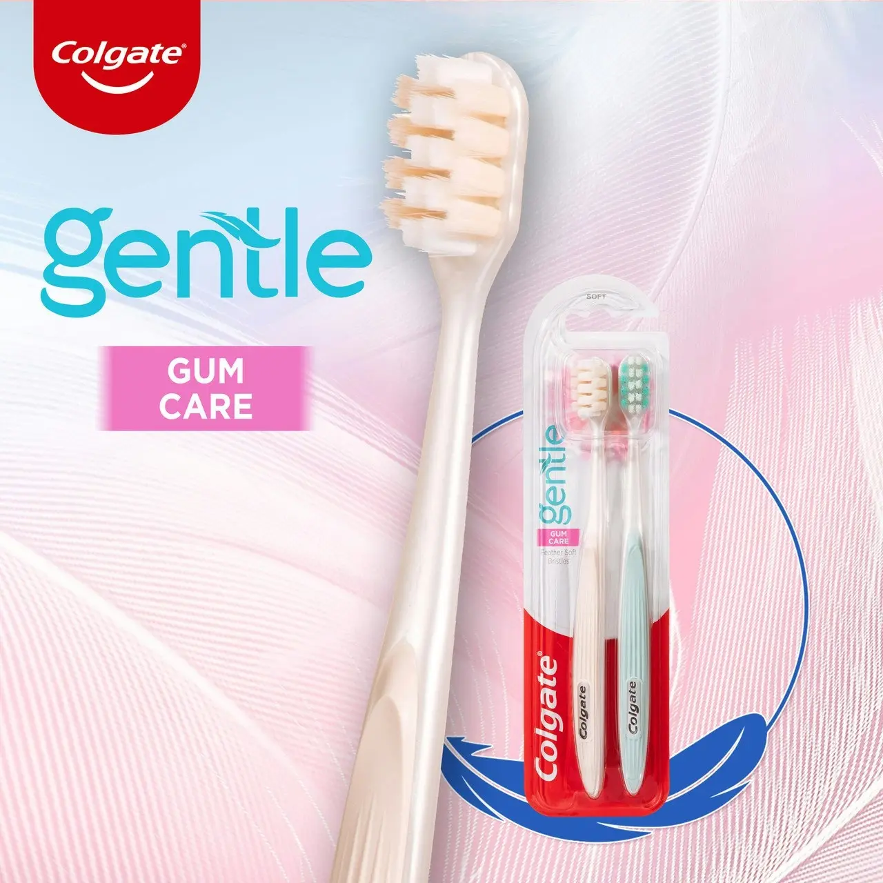 Colgate Gentle Gum Care Manual Toothbrush, 2 Pack, Soft Bristles