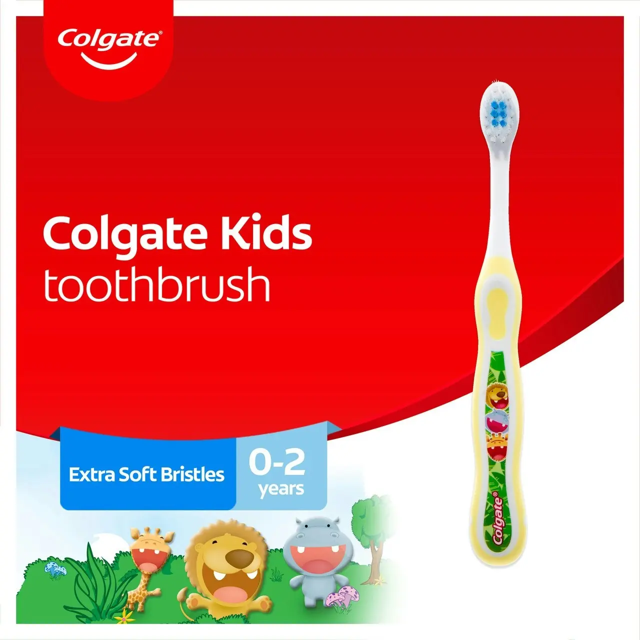 Colgate Kids My First Manual Toothbrush for Toddlers 0-2 Years, 1 Pack, Extra Soft Bristles, Colours May Vary