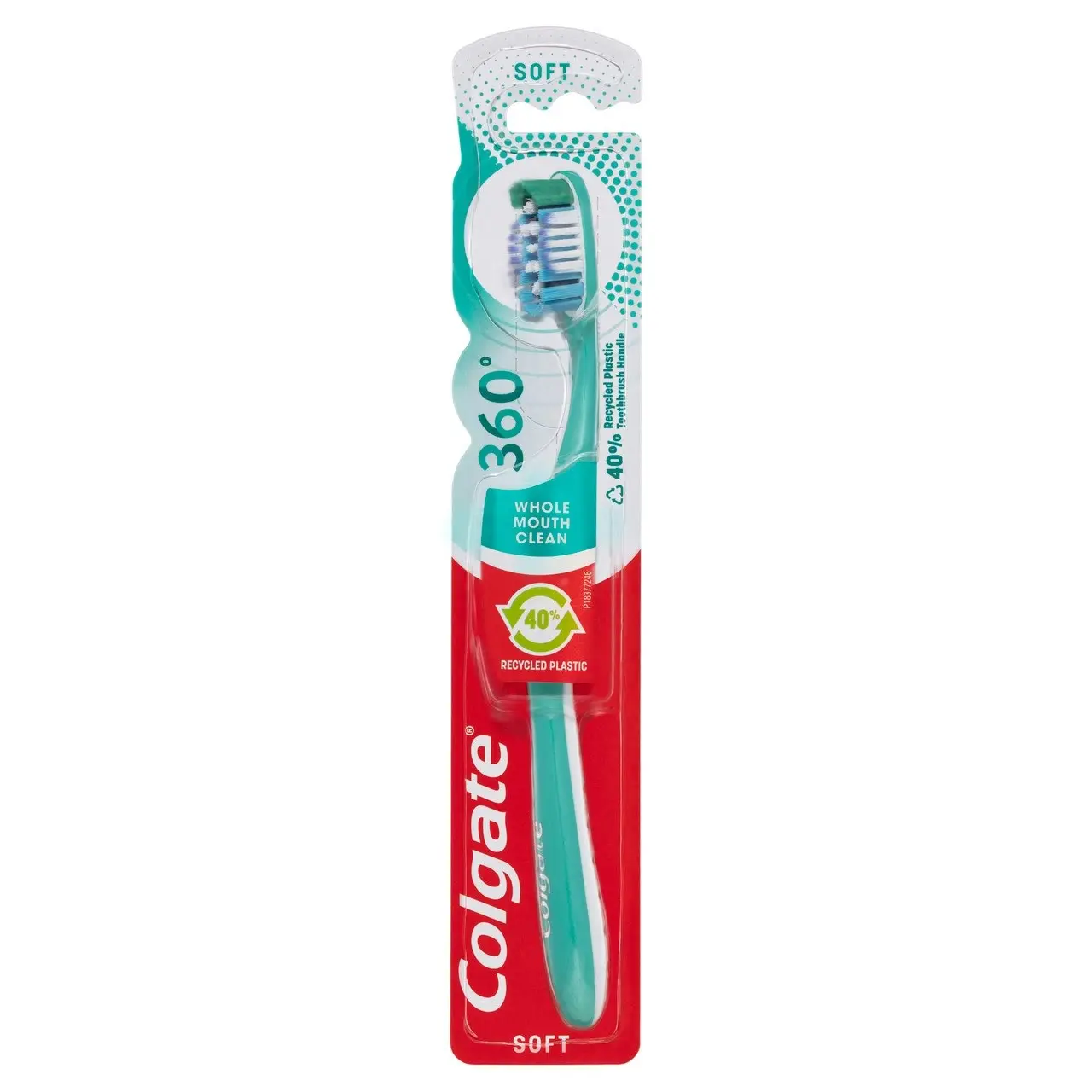 Colgate 360o Whole Mouth Clean Manual Toothbrush, 1 Pack, Soft Bristles