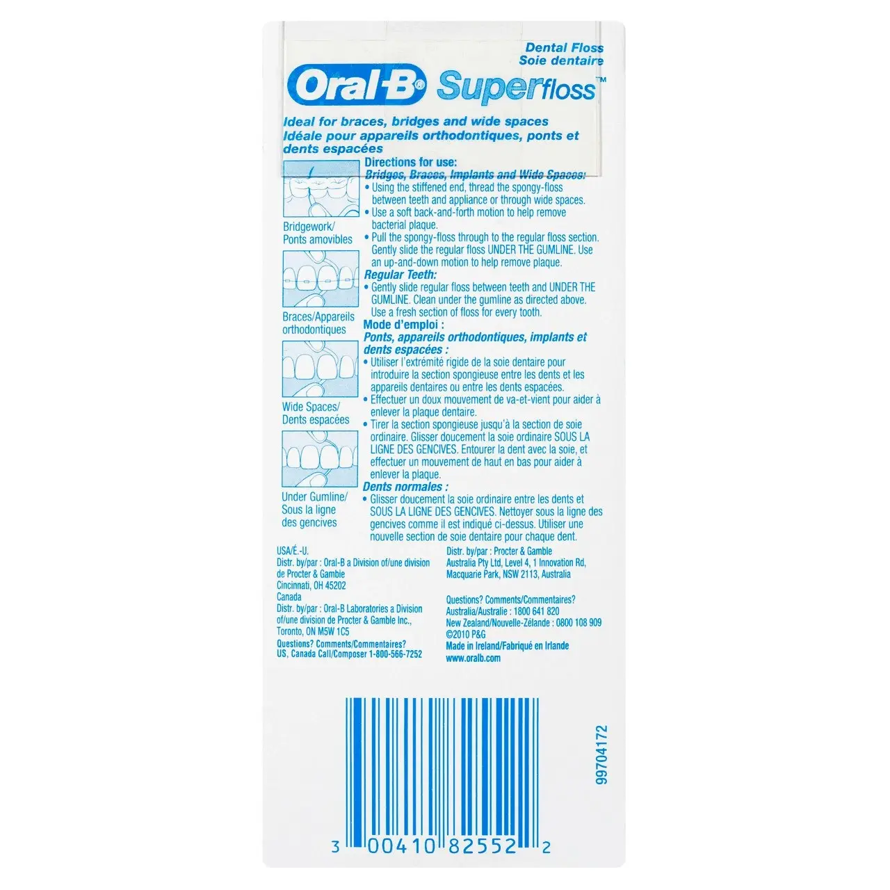 Oral-B Superfloss Dental Floss Pre-Cut Strands 50 pack