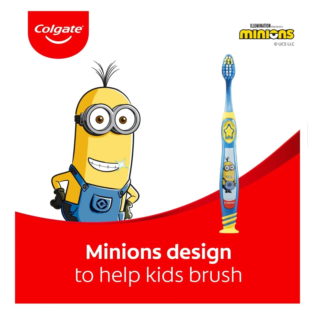 Colgate Kids Minions Manual Toothbrush for Children 6+ Years, Value 2 Pack, Extra Soft Bristles, Colours May Vary