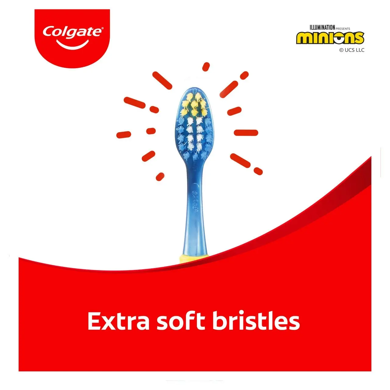 Colgate Kids Minions Manual Toothbrush for Children 6+ Years, Value 2 Pack, Extra Soft Bristles, Colours May Vary