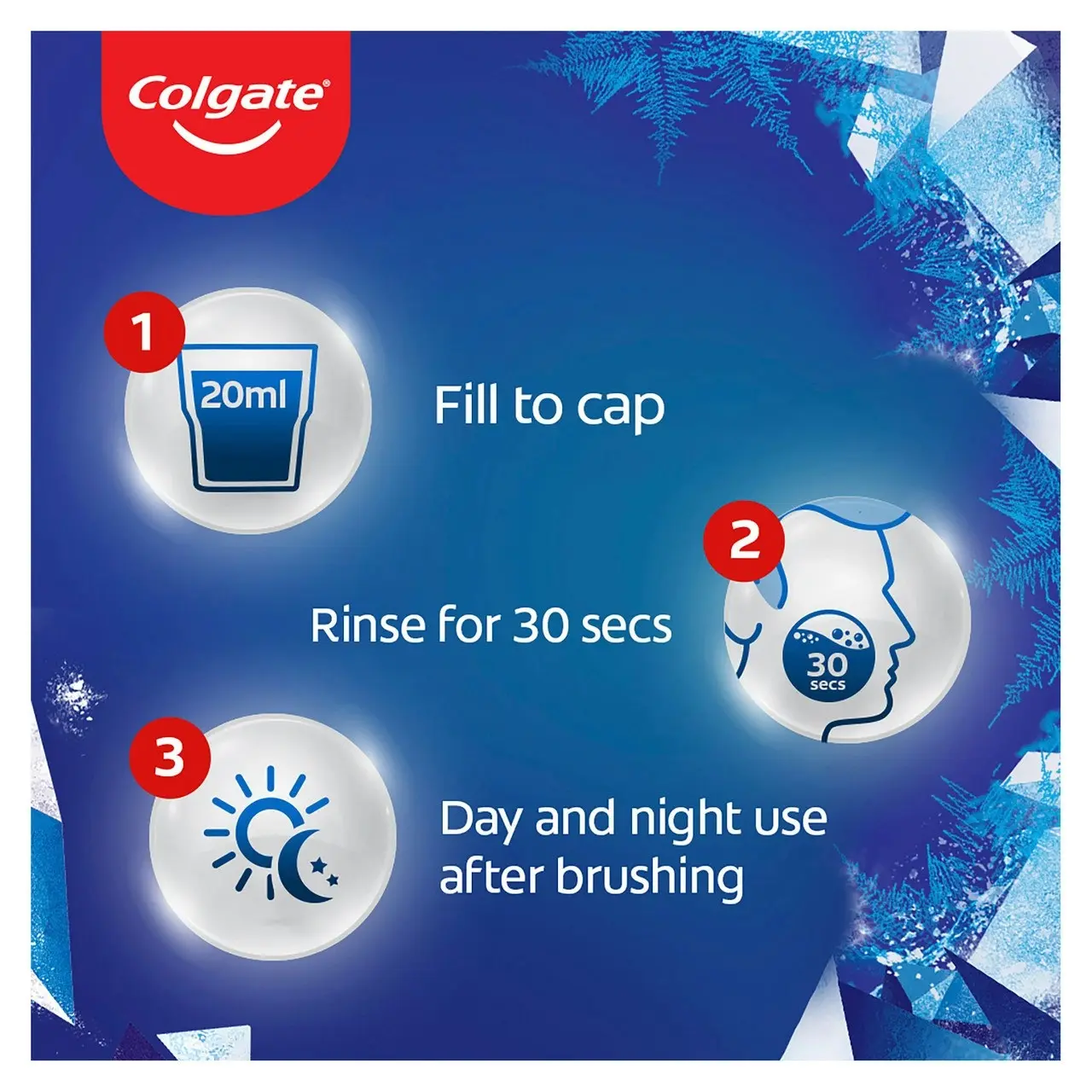 Colgate Plax Ice Fusion Antibacterial Mouthwash, 500mL, Cold Mint, Alcohol Free, Bad Breath Control