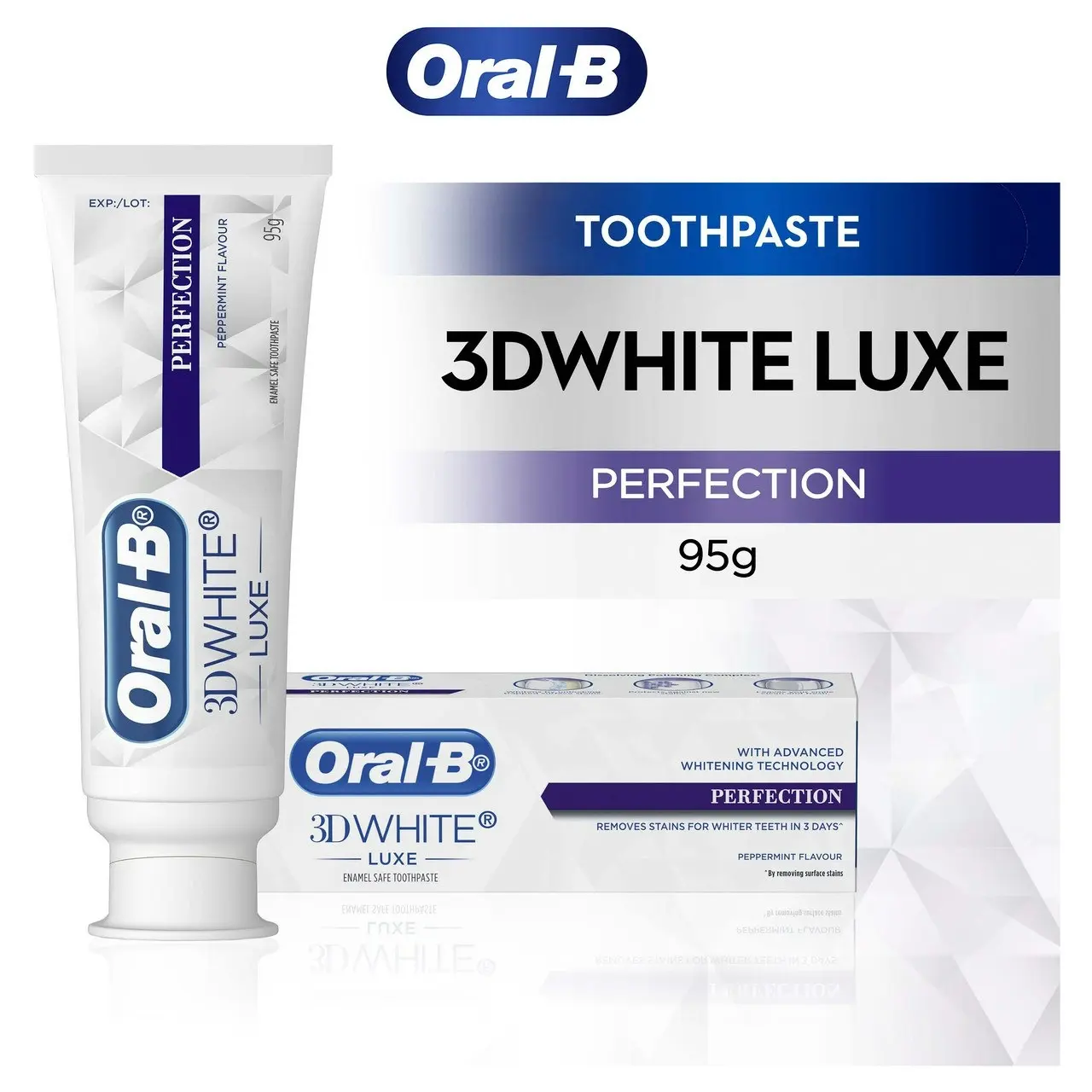 Oral-B 3DWhite Luxe Perfection Whitening Toothpaste, 95g