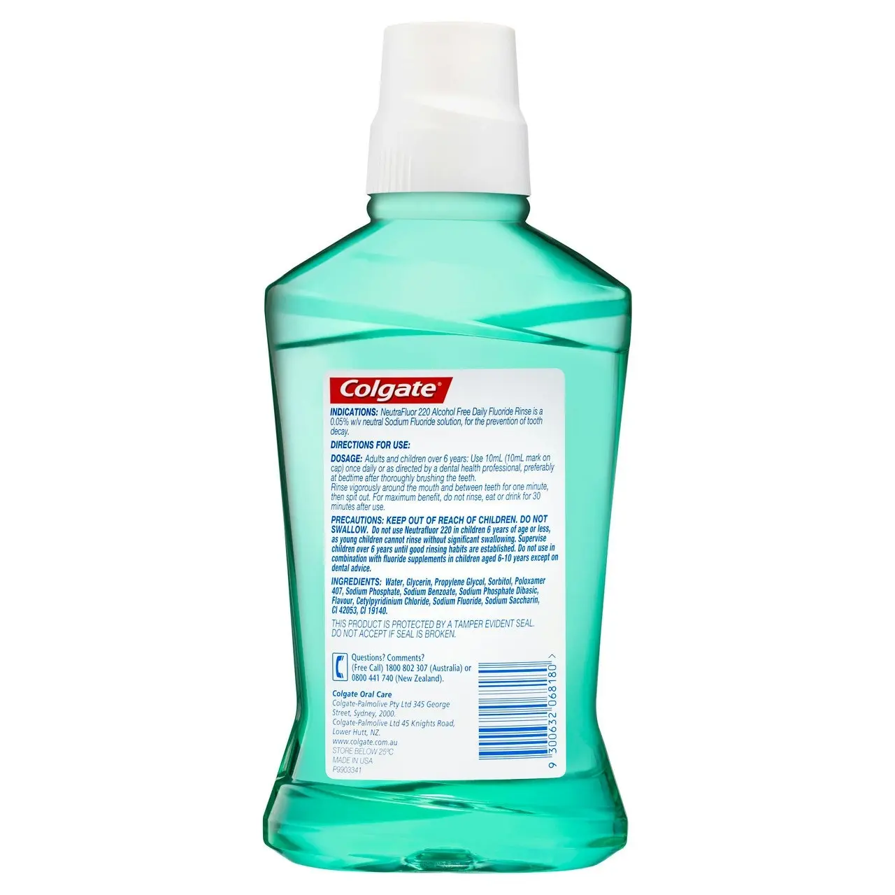 Colgate NeutraFluor 220 Daily Fluoride Mouthwash, 473mL, Alcohol Free, Mint