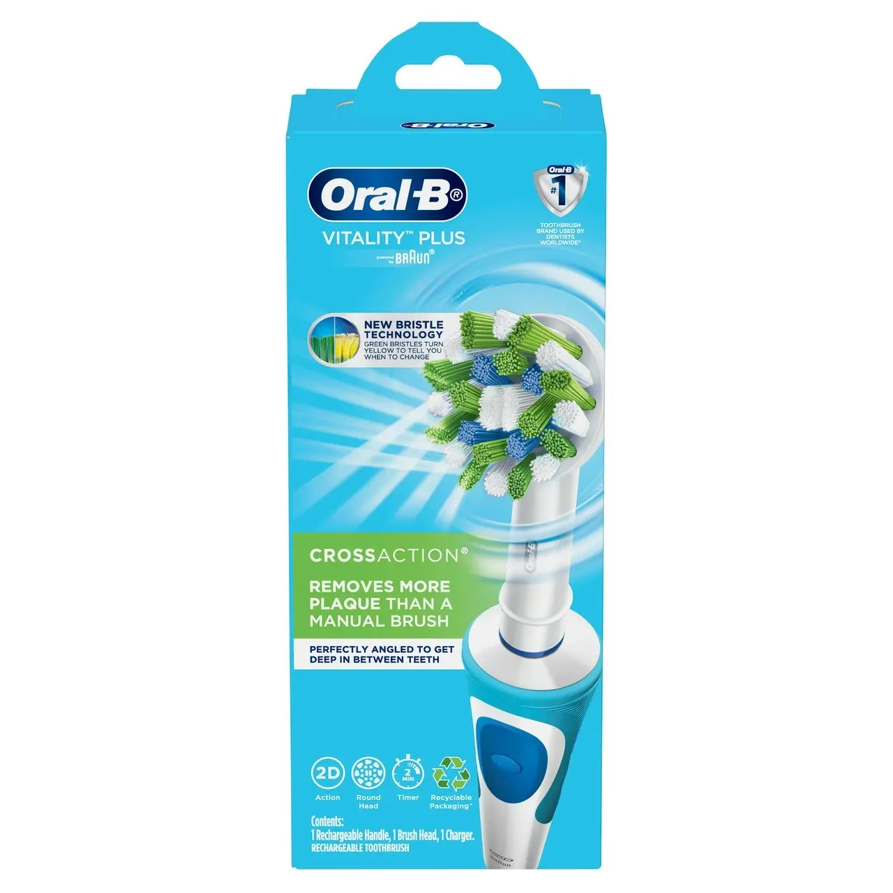 Oral-B Vitality Cross Action White Electric Toothbrush with charger