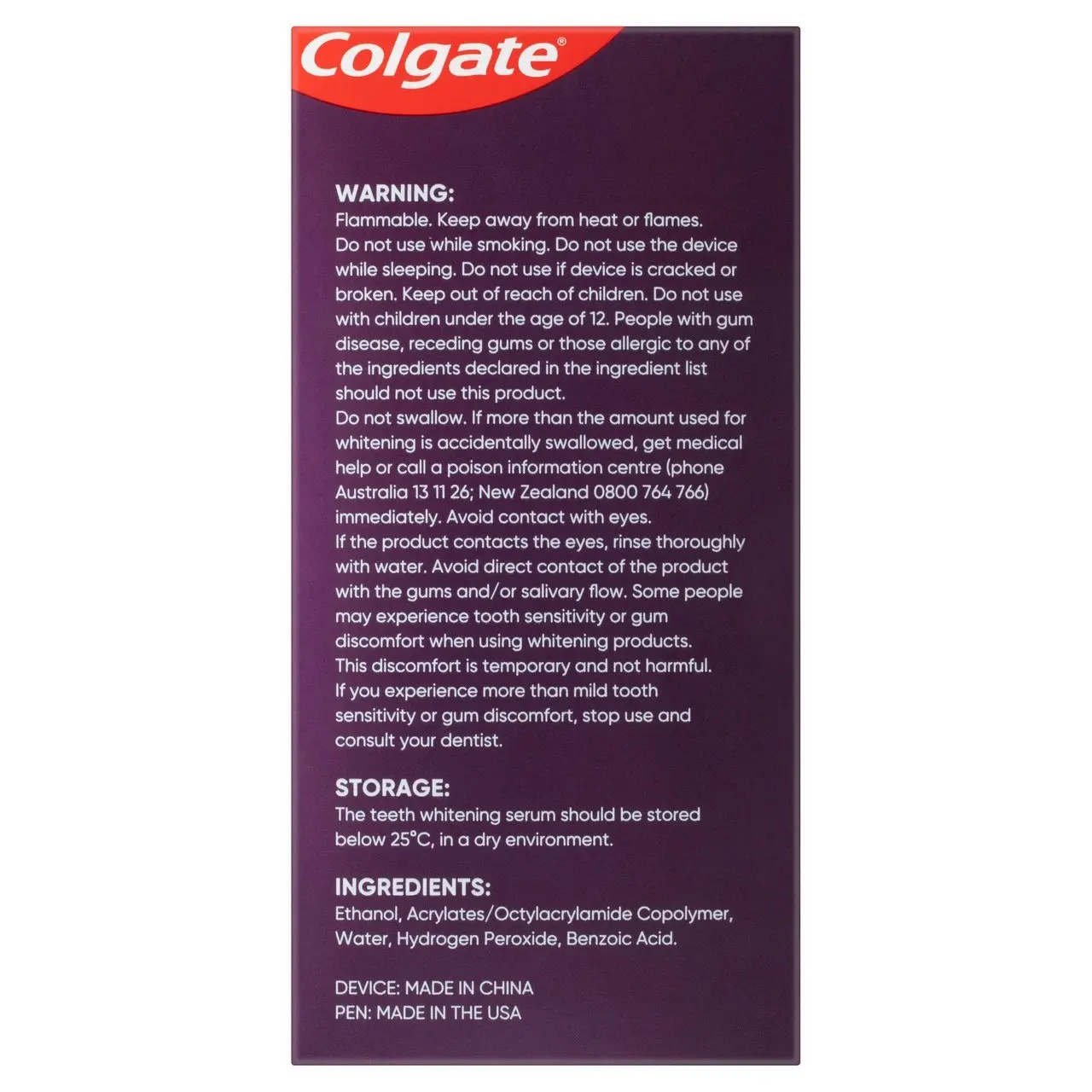 Colgate Optic White FlexLight LED Whitening Kit, At Home Whitening Indigo Device & Whitening Pen, 30 Treatments