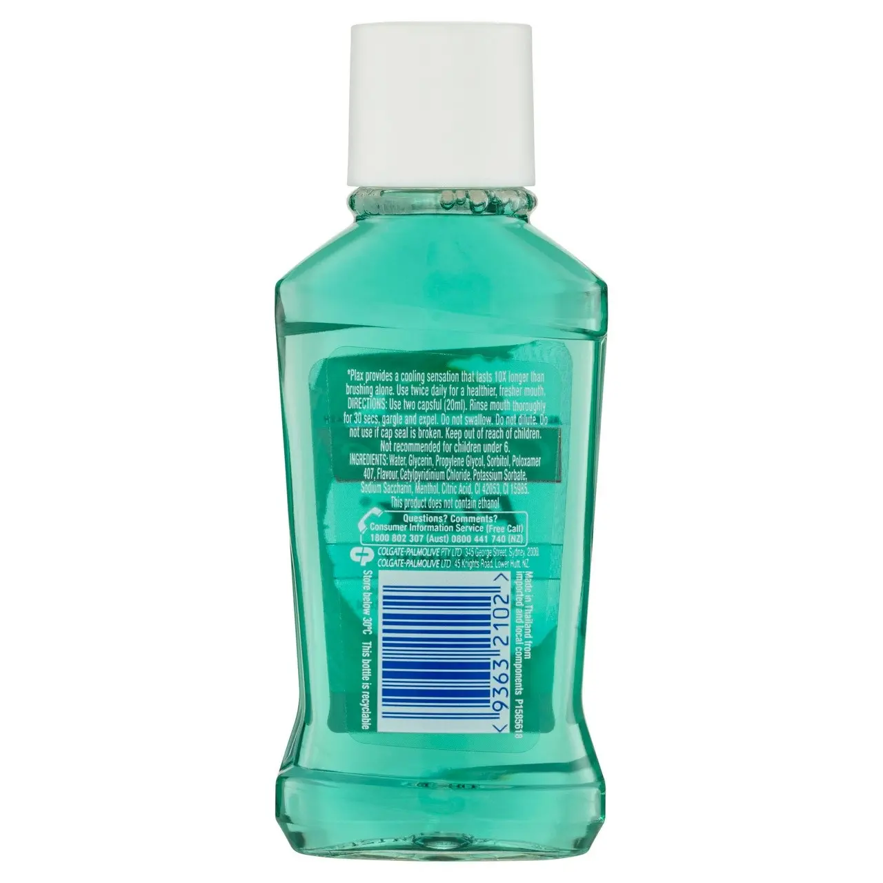 Colgate Plax Antibacterial Alcohol Free Travel Mouthwash Freshmint 60mL