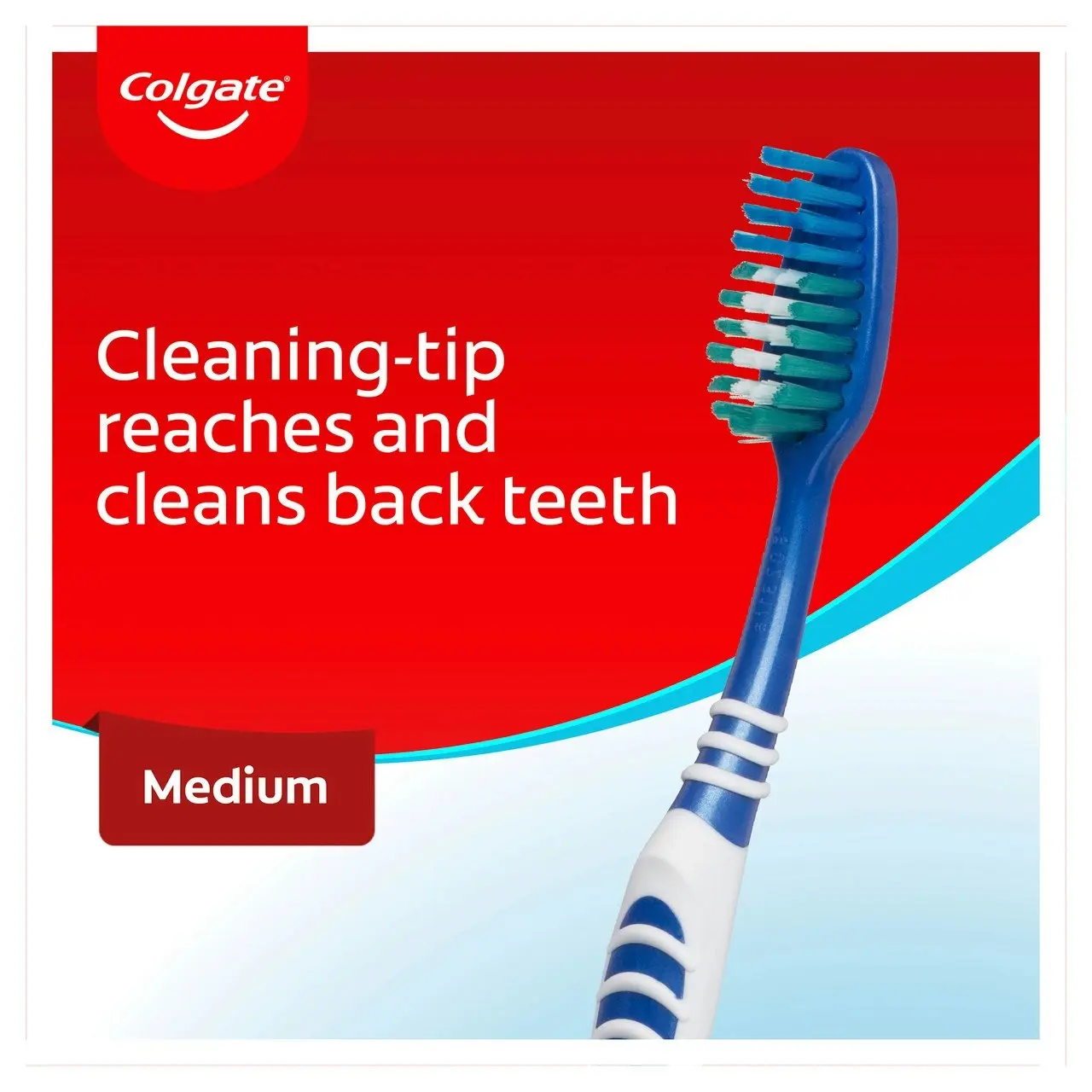 Colgate Extra Clean Manual Toothbrush, 1 Pack, Medium Bristles With 25% Recycled Plastic Handle