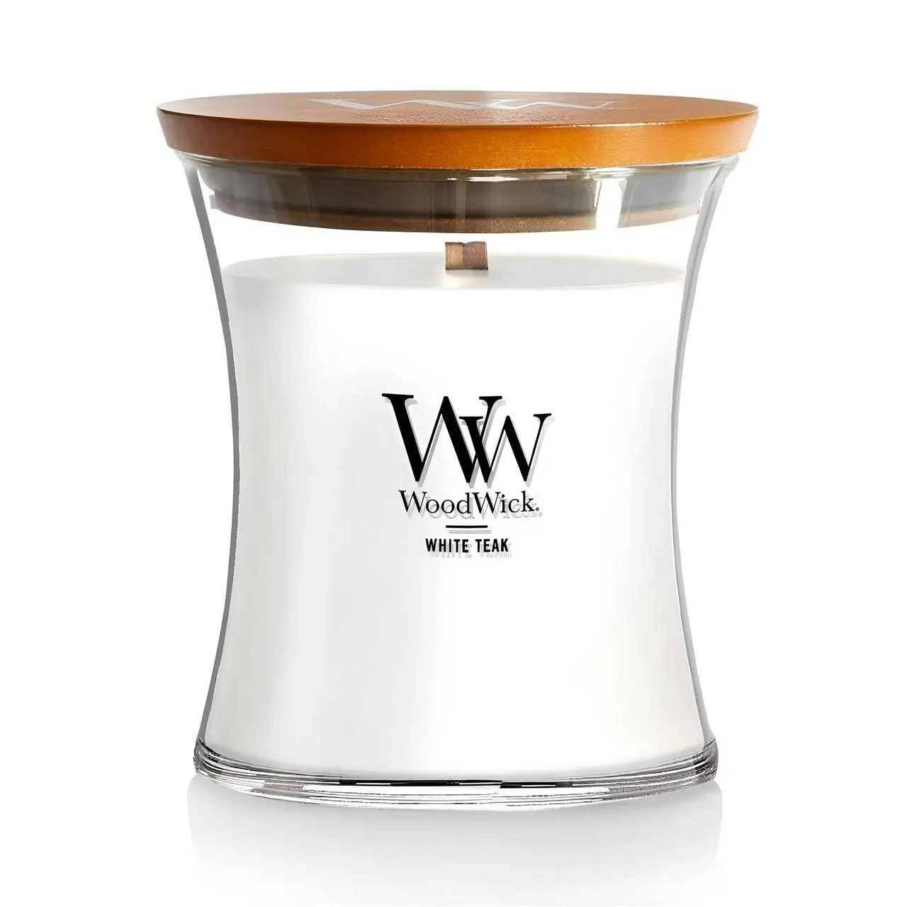 WoodWick Medium White Teak Scented Candle