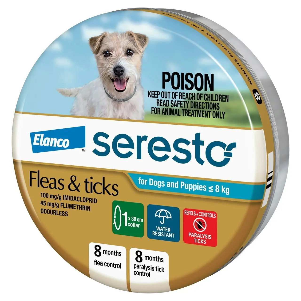 Seresto(TM) Flea & Tick Collar for Dogs And Puppies Up To 8kg - 1 Pack