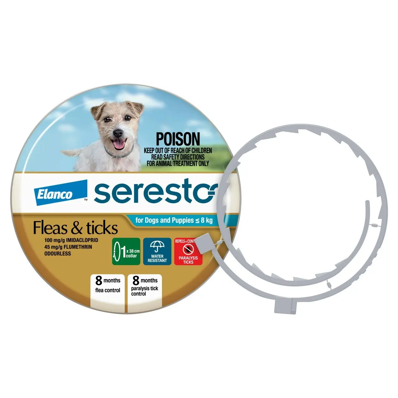 Seresto(TM) Flea & Tick Collar for Dogs And Puppies Up To 8kg - 1 Pack