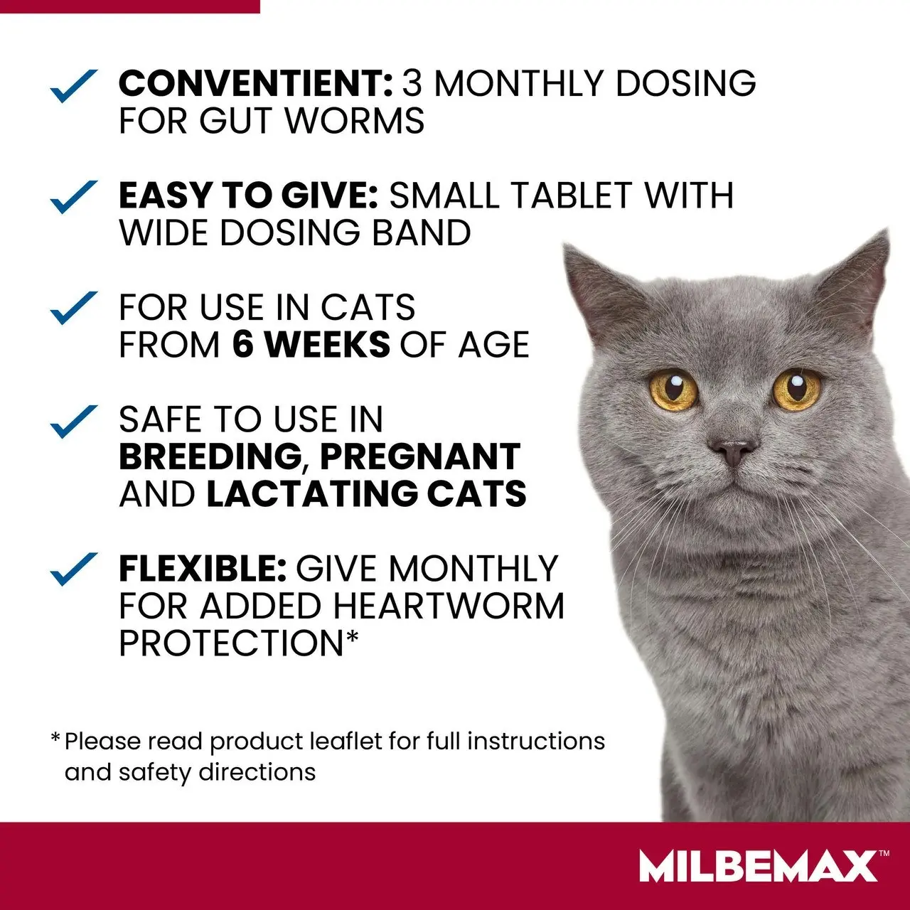 Milbemax(TM) Allwormer Tablet for Cats 2 - 8kg - 2 Pack