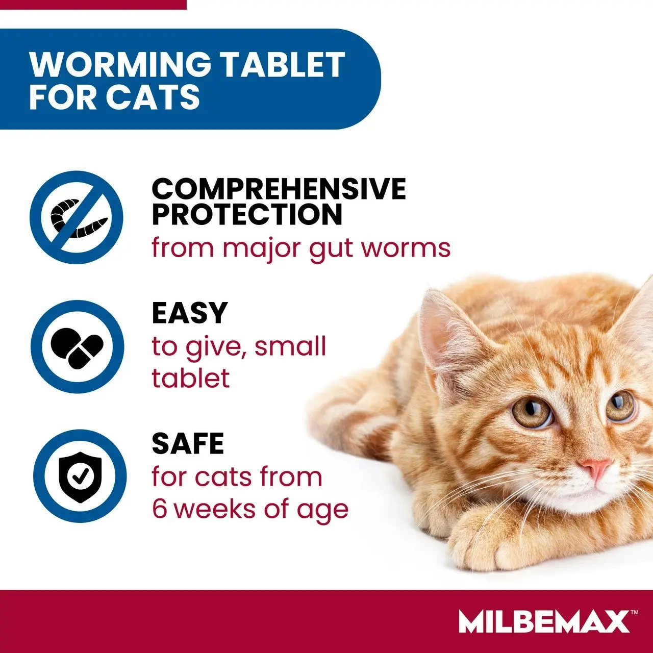 Milbemax(TM) Allwormer Tablet for Cats 2 - 8kg - 2 Pack