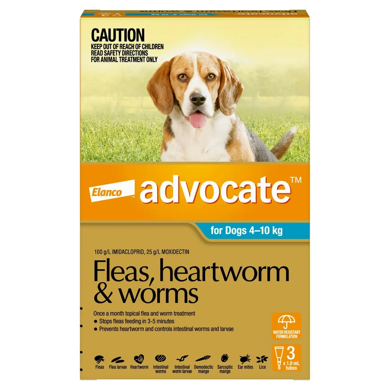 Advocate(TM) Fleas, Heartworm & Worms for Medium Dogs 4 - 10kg - 3 Pack