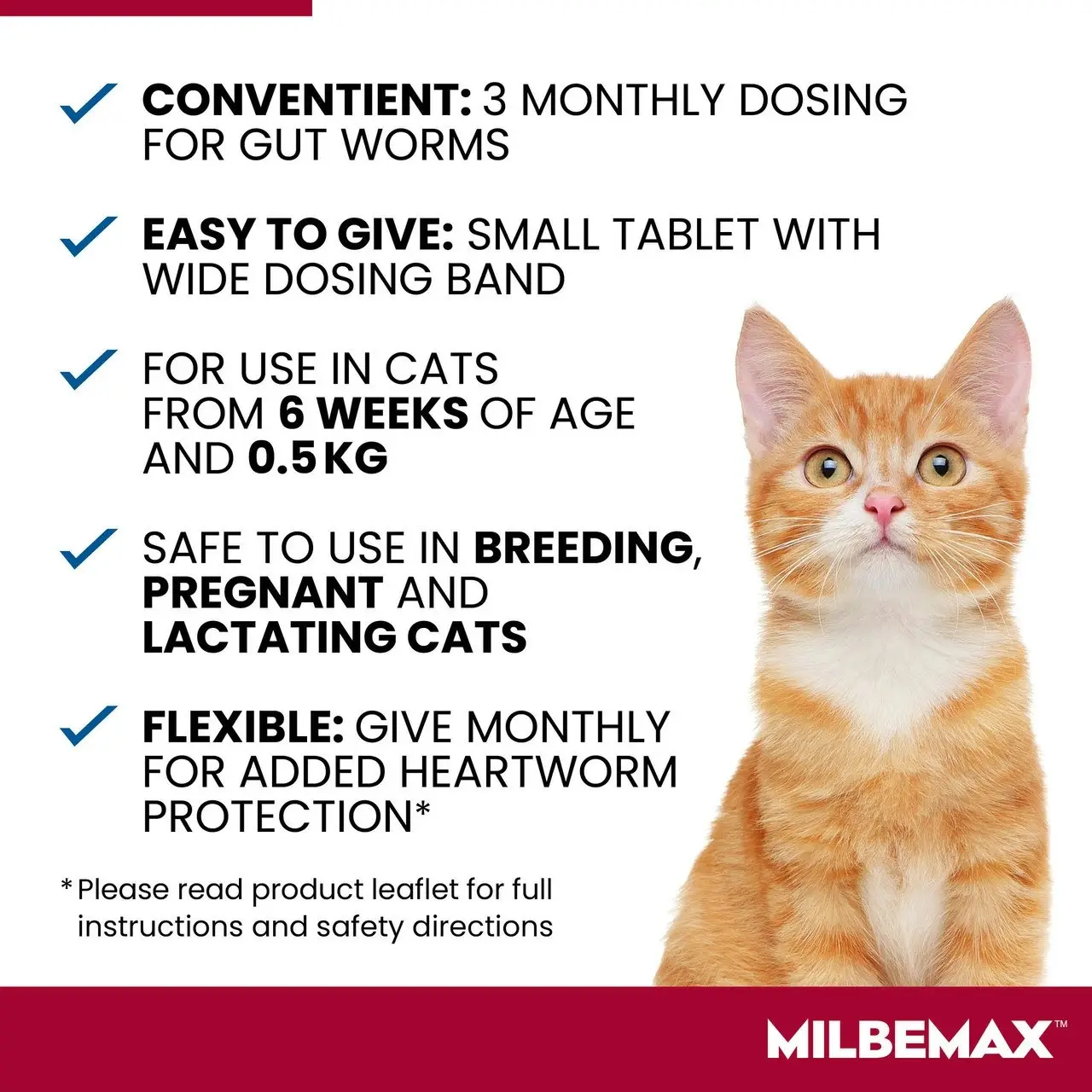 Milbemax(TM) Allwormer Tablet for Small Cats 0.5 - 2kg - 2 Pack