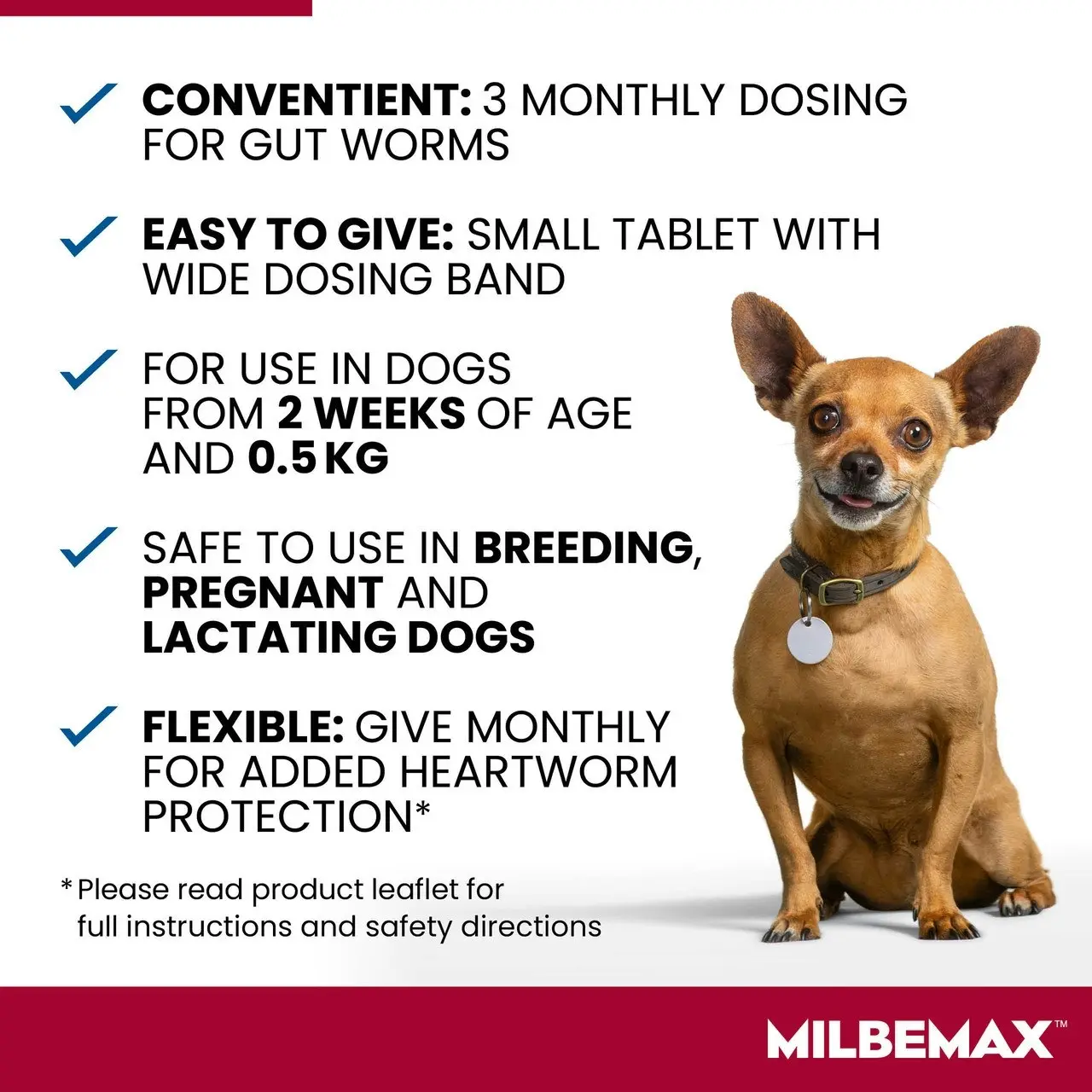 Milbemax(TM) Allwormer Tablet for Small Dogs & Puppies 0.5 - 5kg - 2 Pack