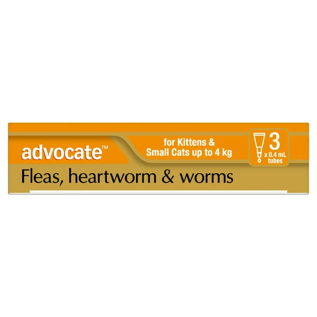 Advocate(TM) Fleas, Heartworm & Worms for Kittens & Small Cats up to 4kg - 3 Pack