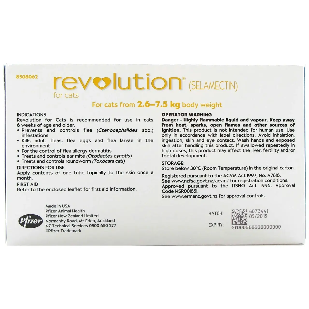 Revolution Cat 2.6-7.5kg 3 Pack