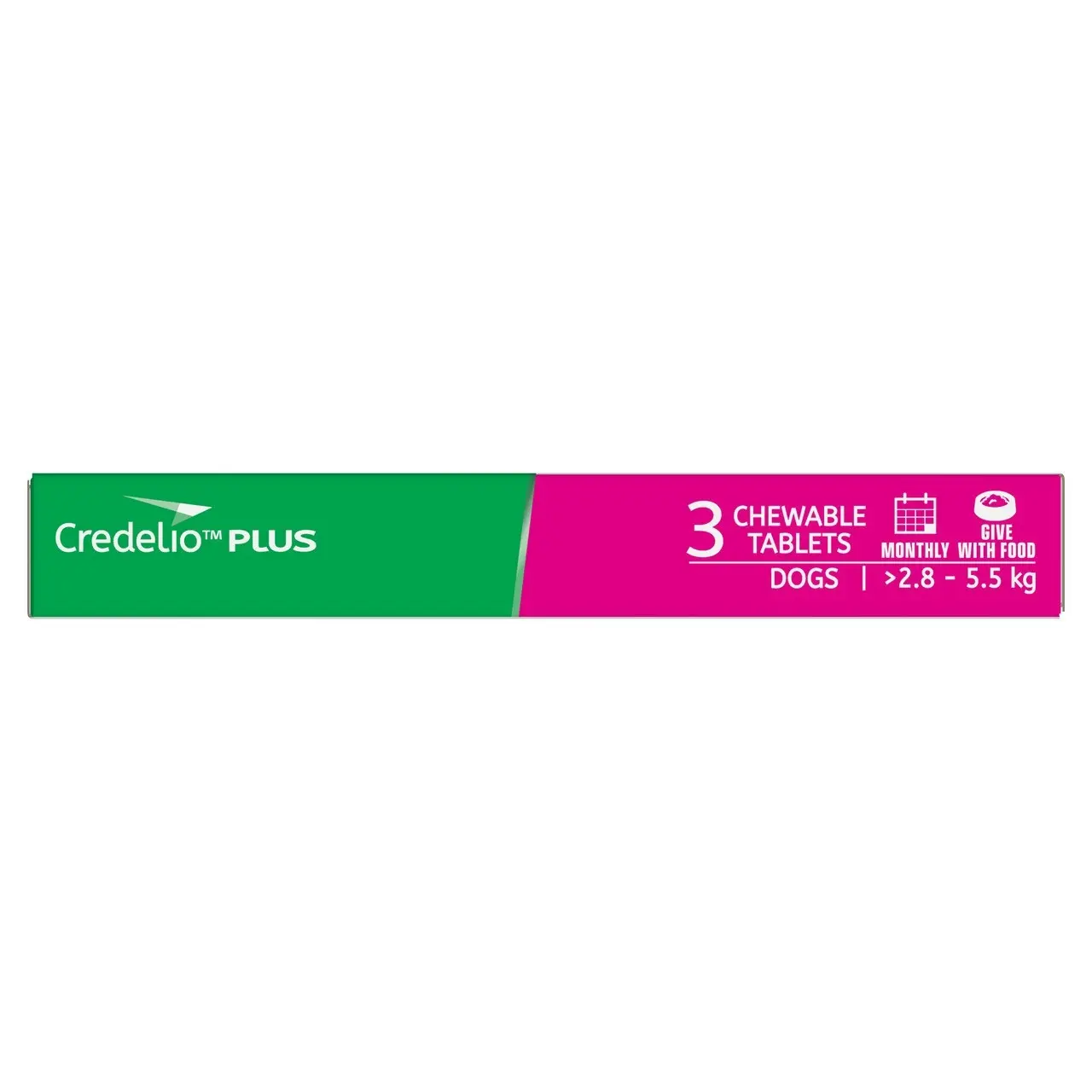 Credelio(TM) PLUS Ticks, Fleas, Mites, Heartworm & Worms for Small Dogs 2.8 - 5.5 kg - 3 Pack