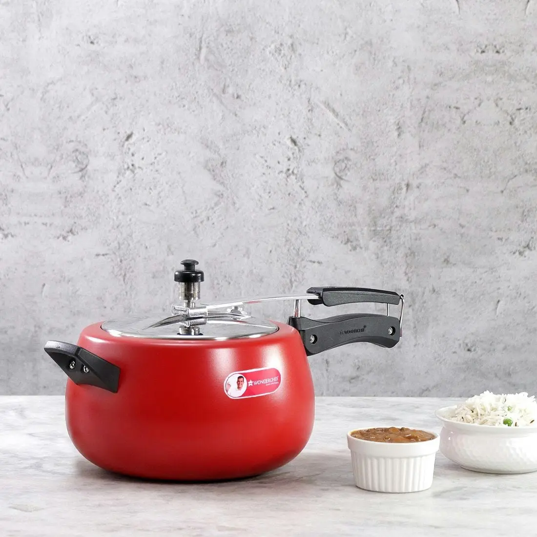 Wonderchef Regalia Inner Lid Pressure Cooker Red 5L