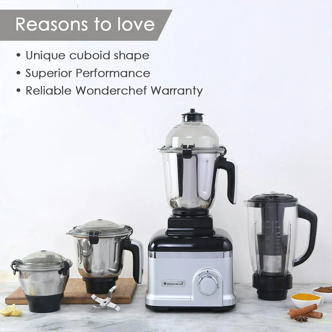 Wonderchef Sumo Silverado 1000 Watts Mixer Grinder with Australian Plug