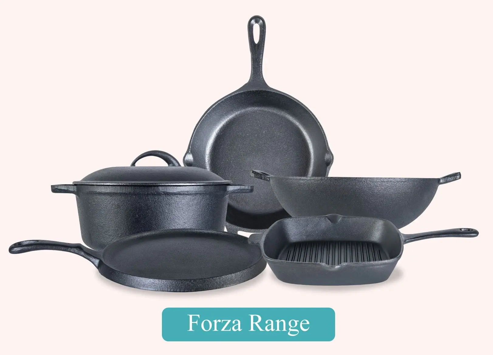 Wonderchef Forza- Pre Seasoned Cast Iron 6 Pc Combo