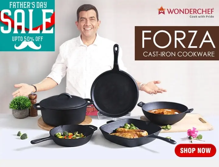 Wonderchef Forza- Pre Seasoned Cast Iron 6 Pc Combo