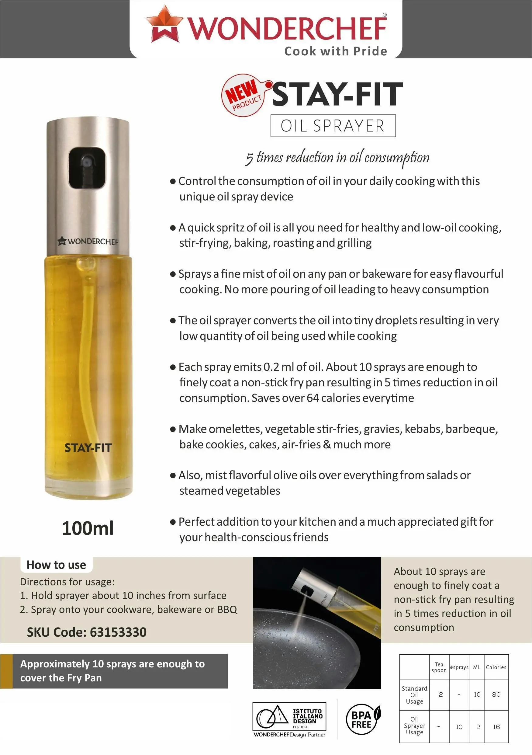 Wonderchef Stay Fit Oil Sprayer