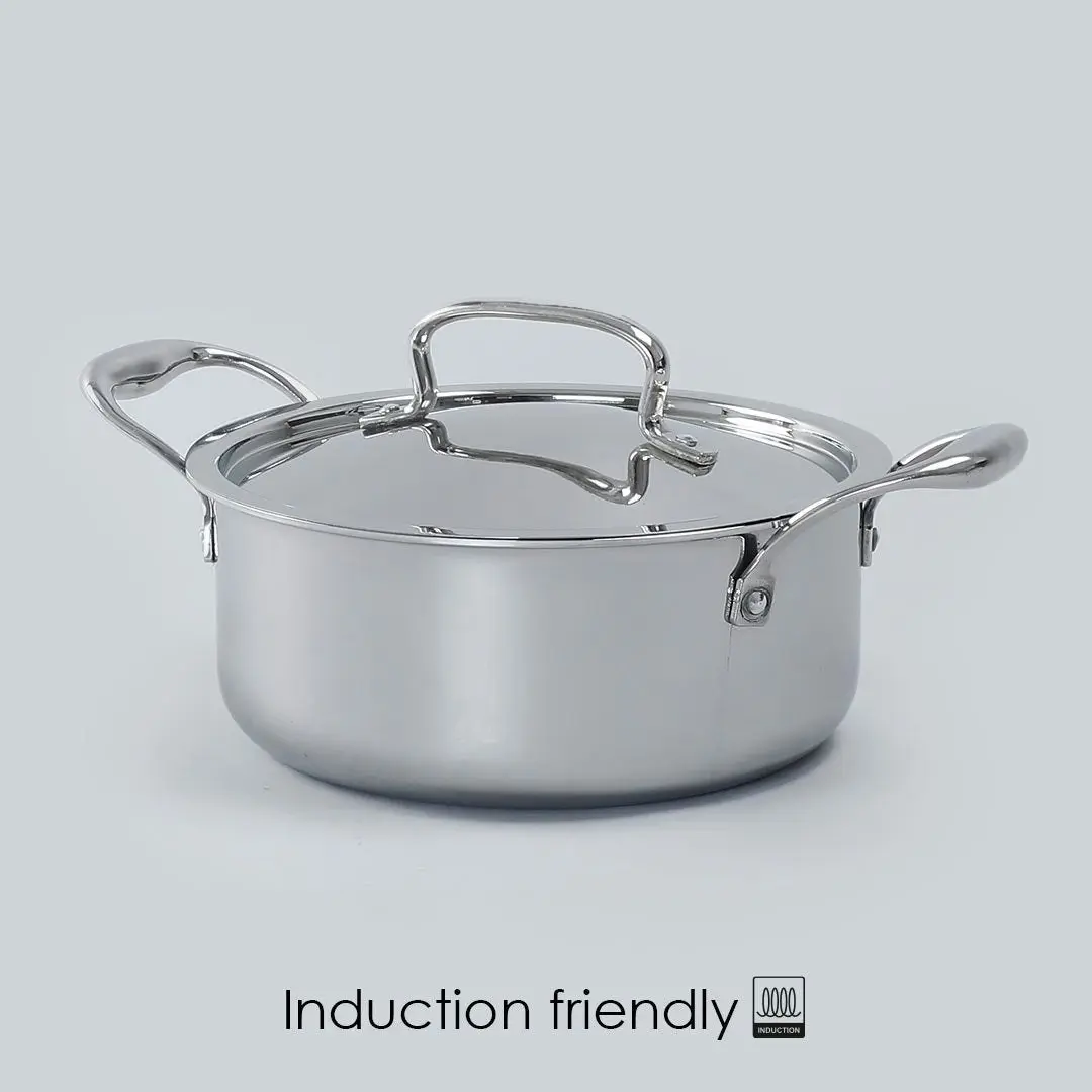 Wonderchef Nigella Stainless Steel  Casserole Triply with Lid 24 cm 4.8L