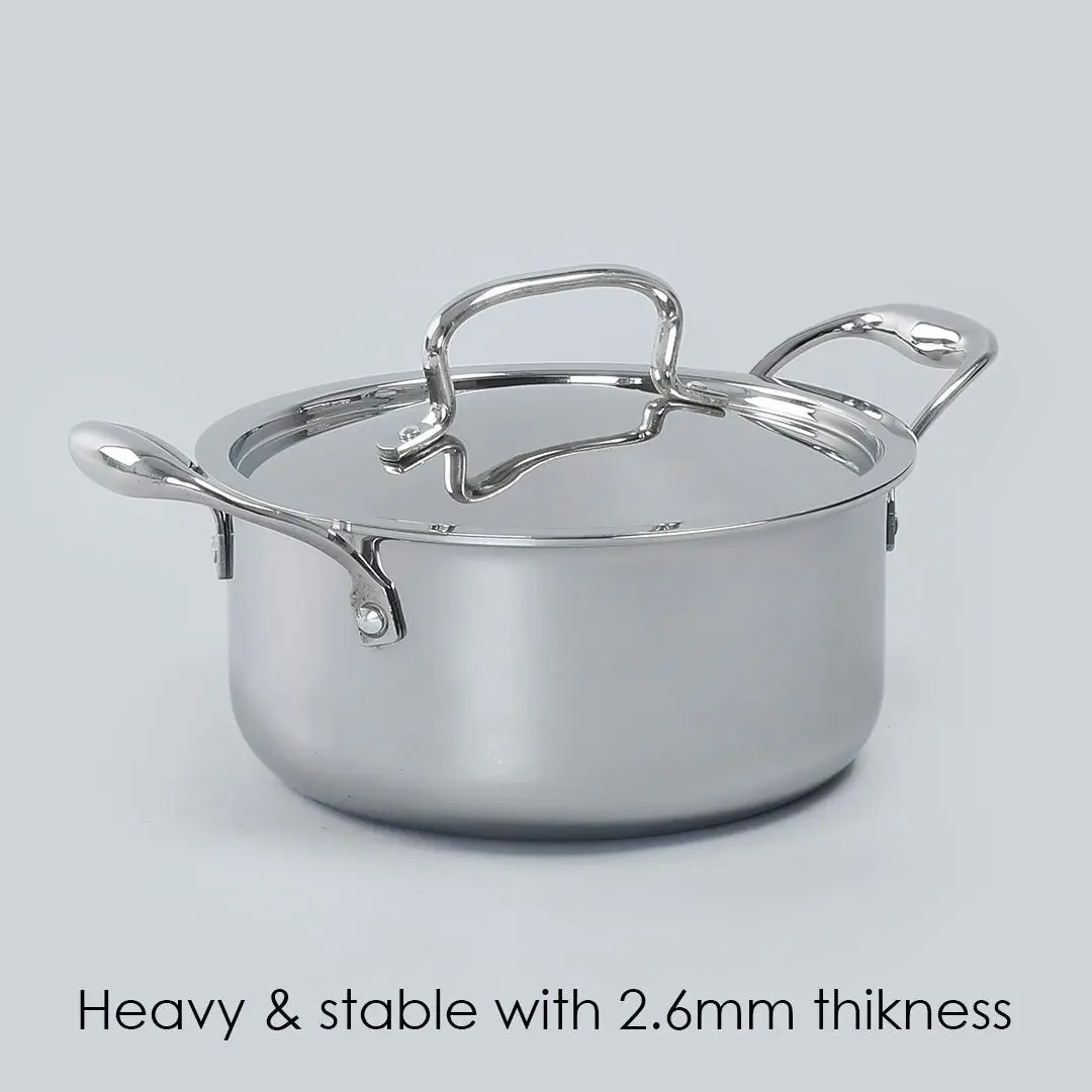 Wonderchef Nigella Stainless Steel  Casserole Triply with Lid 24 cm 4.8L