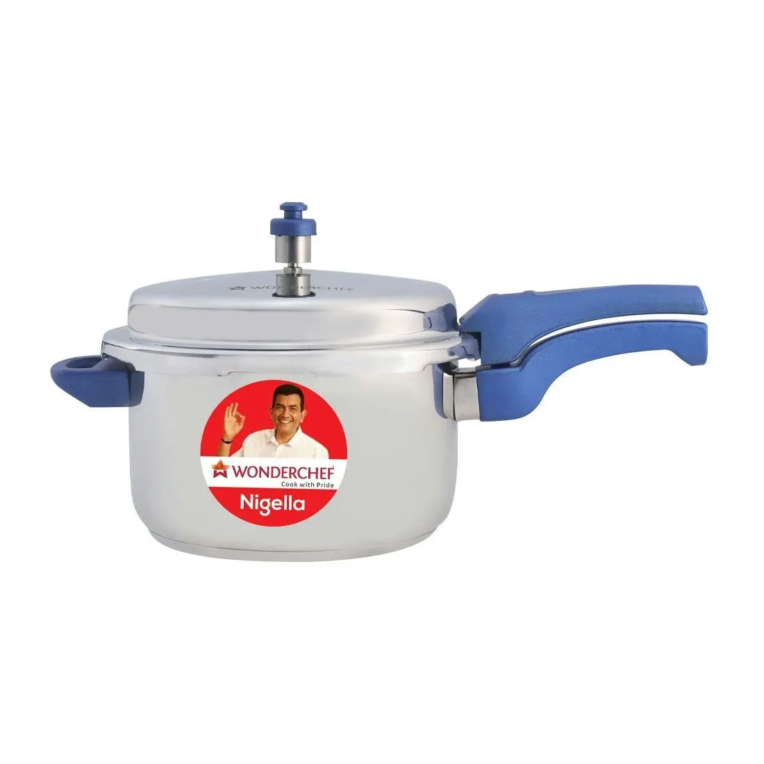 Wonderchef Nigella Pressure Cooker Outer Lid - Stainless Steel Blue 1.5L