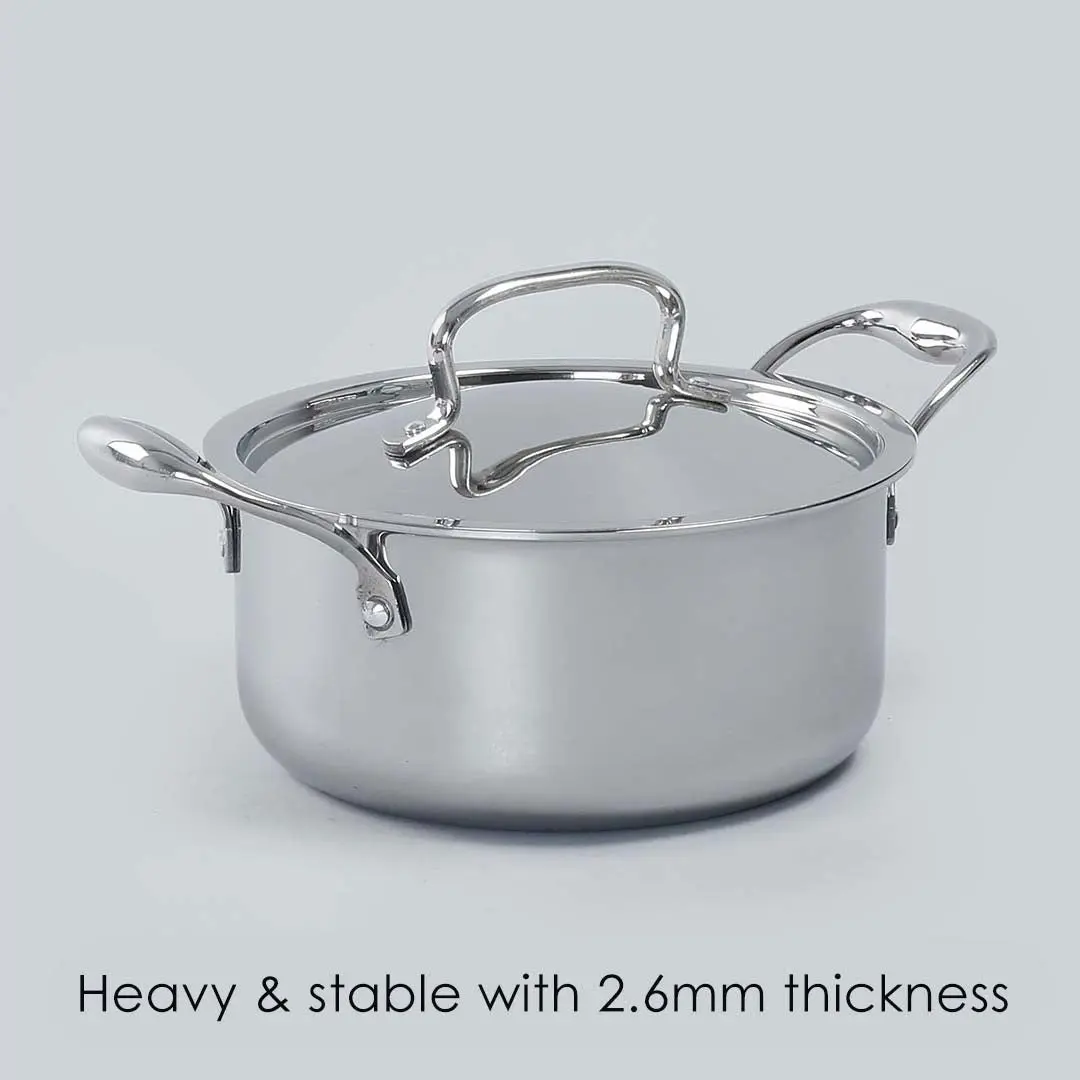 Wonderchef Nigella Stainless Steel  Casserole Triply with Lid 20 cm 3L