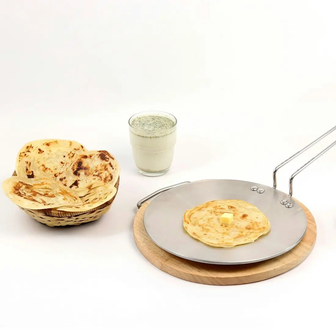 Wonderchef Nigella Stainless Steel Triply Concave Roti Tawa 26cm