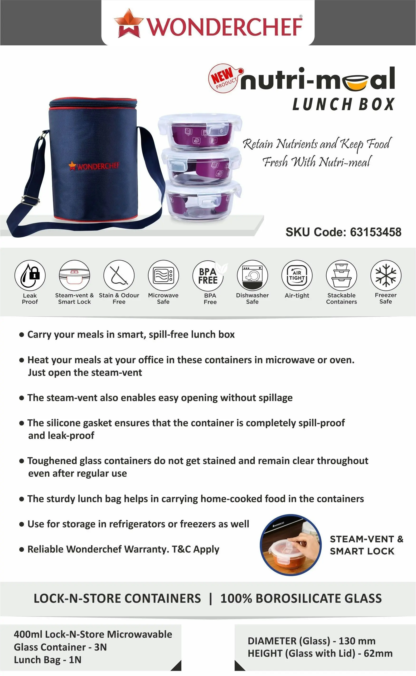 Wonderchef Nutri -Meal Lunch Box