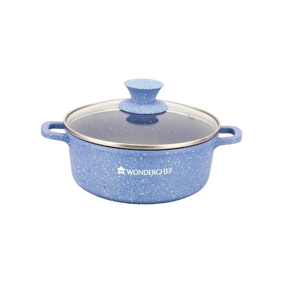 Wonderchef Granite Range Die-Cast Casserole Set – 6 Pc -Blue