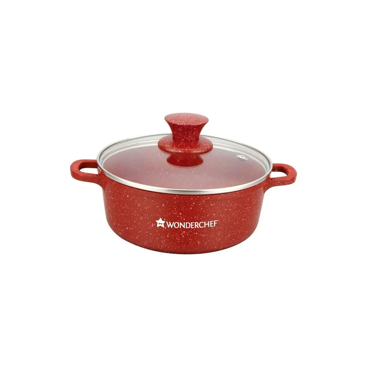 Wonderchef Granite Range Die-Cast Casserole Set – 6 Pc -Red