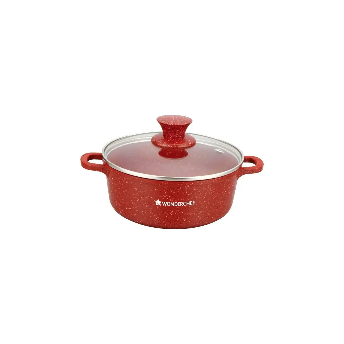 Wonderchef Granite Range Die-Cast Casserole Set – 6 Pc -Red