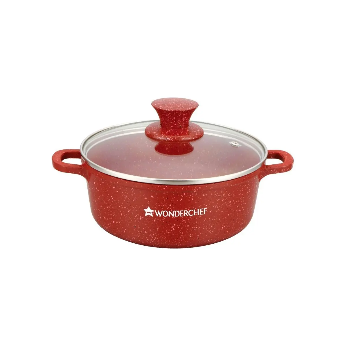 Wonderchef Granite Range Die-Cast Casserole Set – 6 Pc -Red