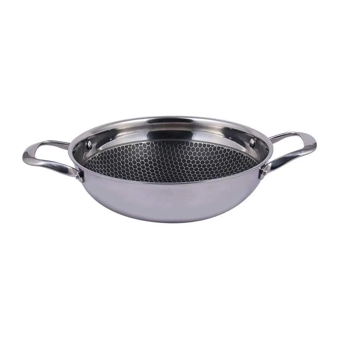 Wonderchef Stanton Stainless Steel Nonstick Kadhai with Lid- 24cm 2L