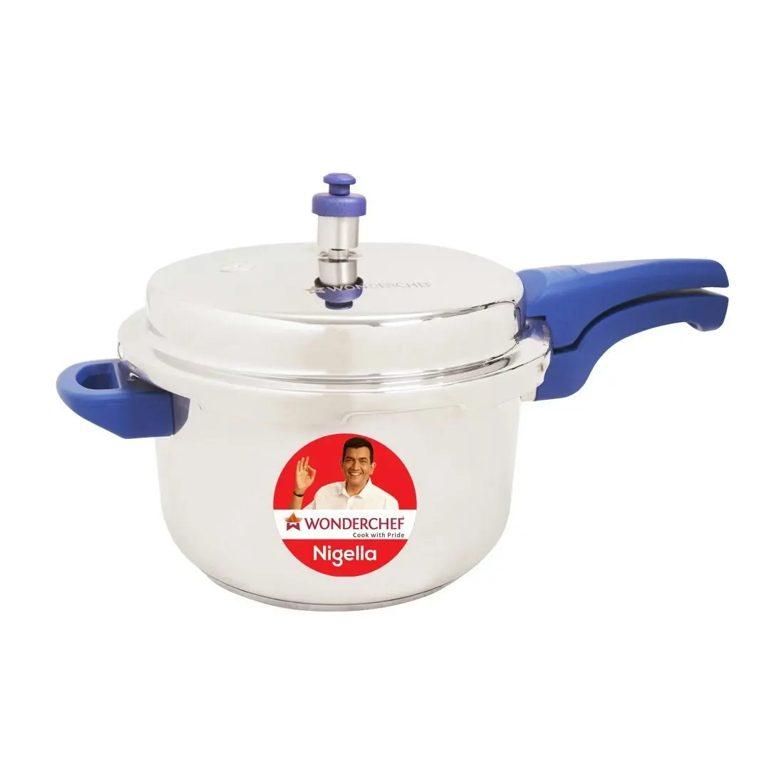 Wonderchef Nigella Pressure Cooker Outer Lid - Stainless Steel Blue 5L