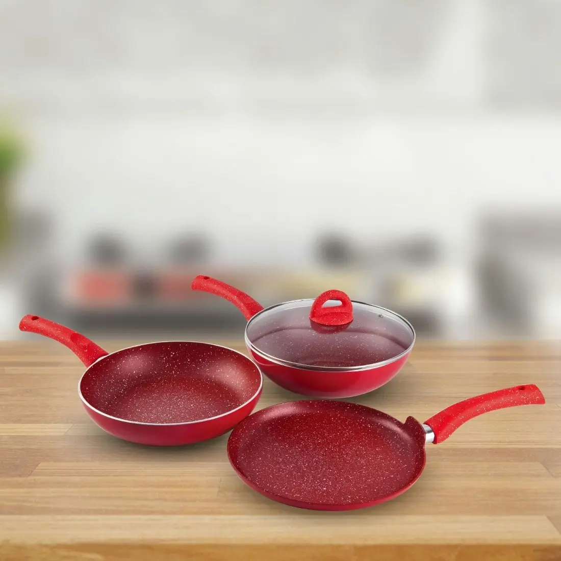 Wonderchef Granite Set - Red