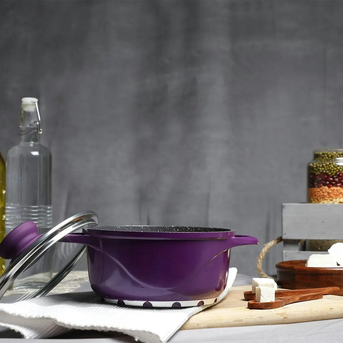 Wonderchef Ceramide Excellence Casserole Set - 6 Pc - Purple