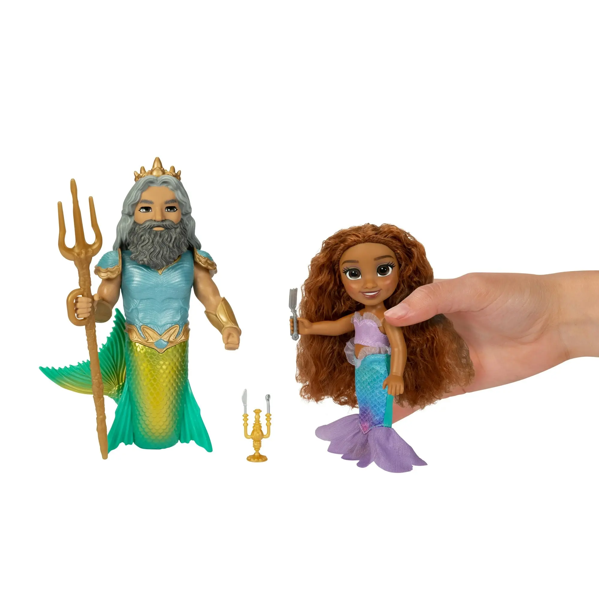 Disney Princess The Little Mermaid Live Action - 6" Petite Ariel And Triton Set