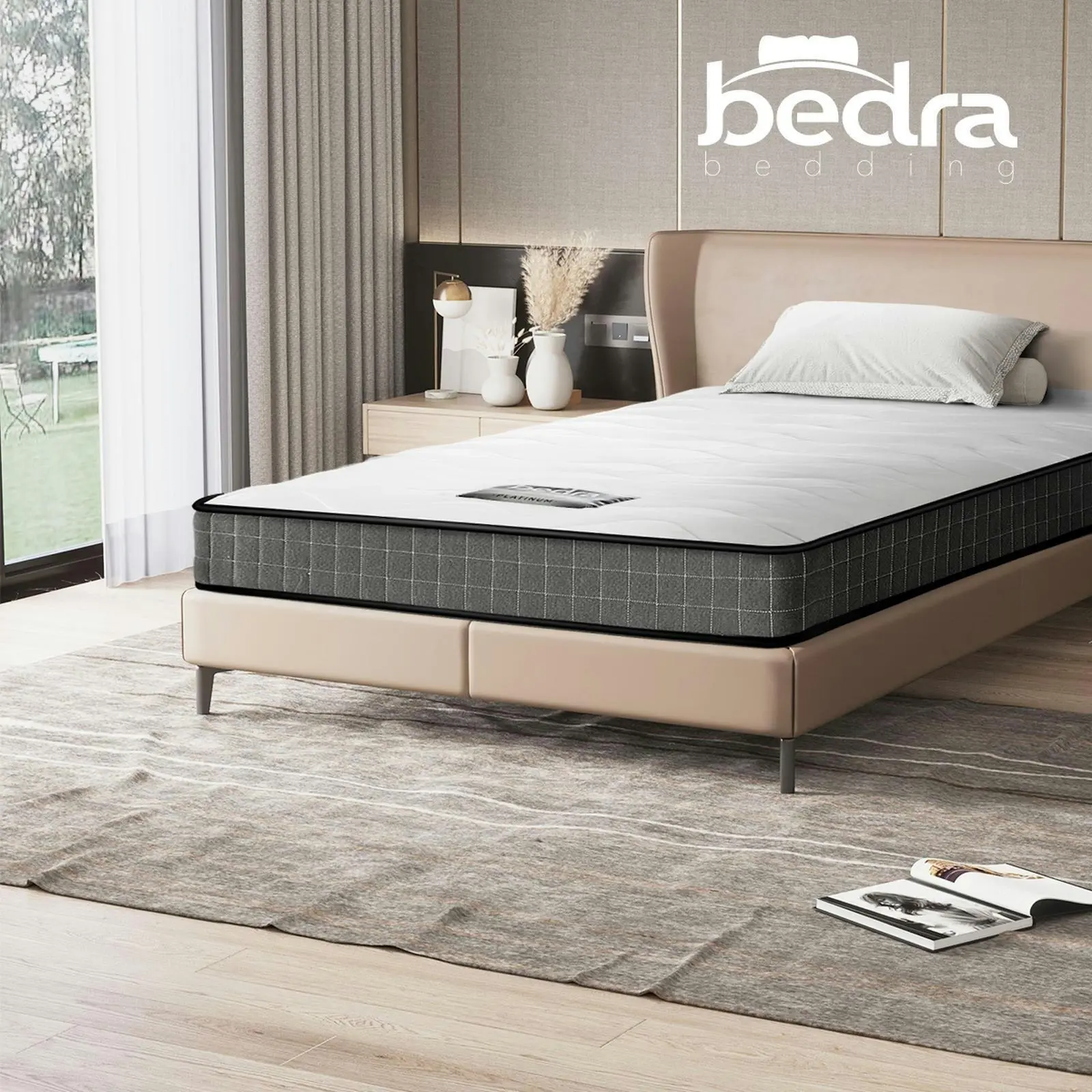 Bedra Single Mattress Tight Top Bed Bonnell Spring Foam 13CM Medium Firm