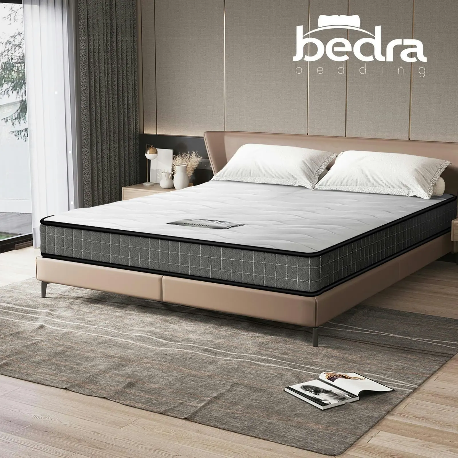 Bedra Double Mattress Tight Top Bonnell Spring Bed Foam Medium Firm 13CM