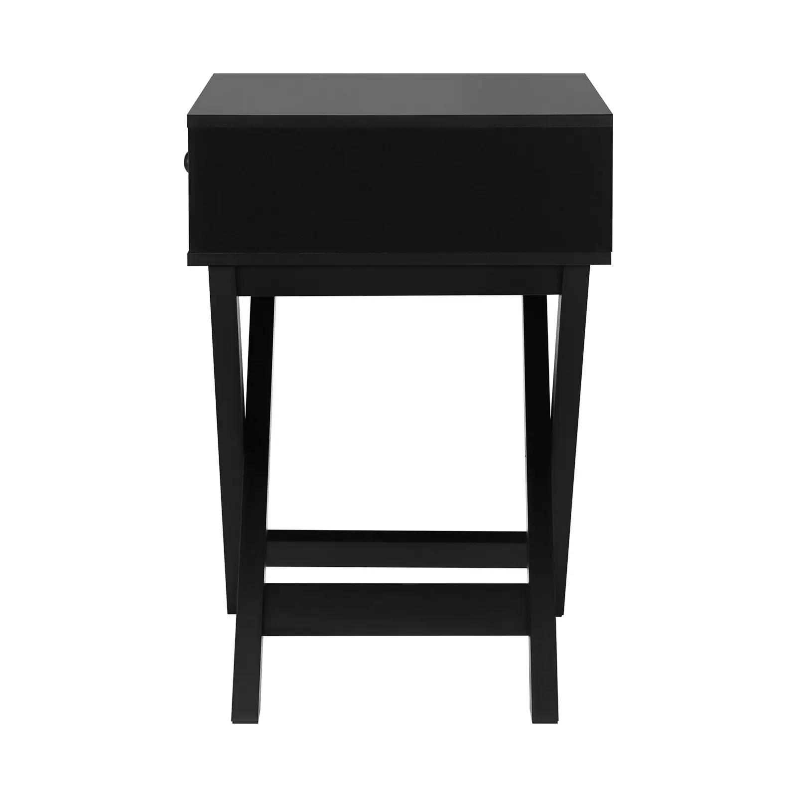 Oikiture 2PCS Bedside Table Drawer Side Table Black Storage Cabinet