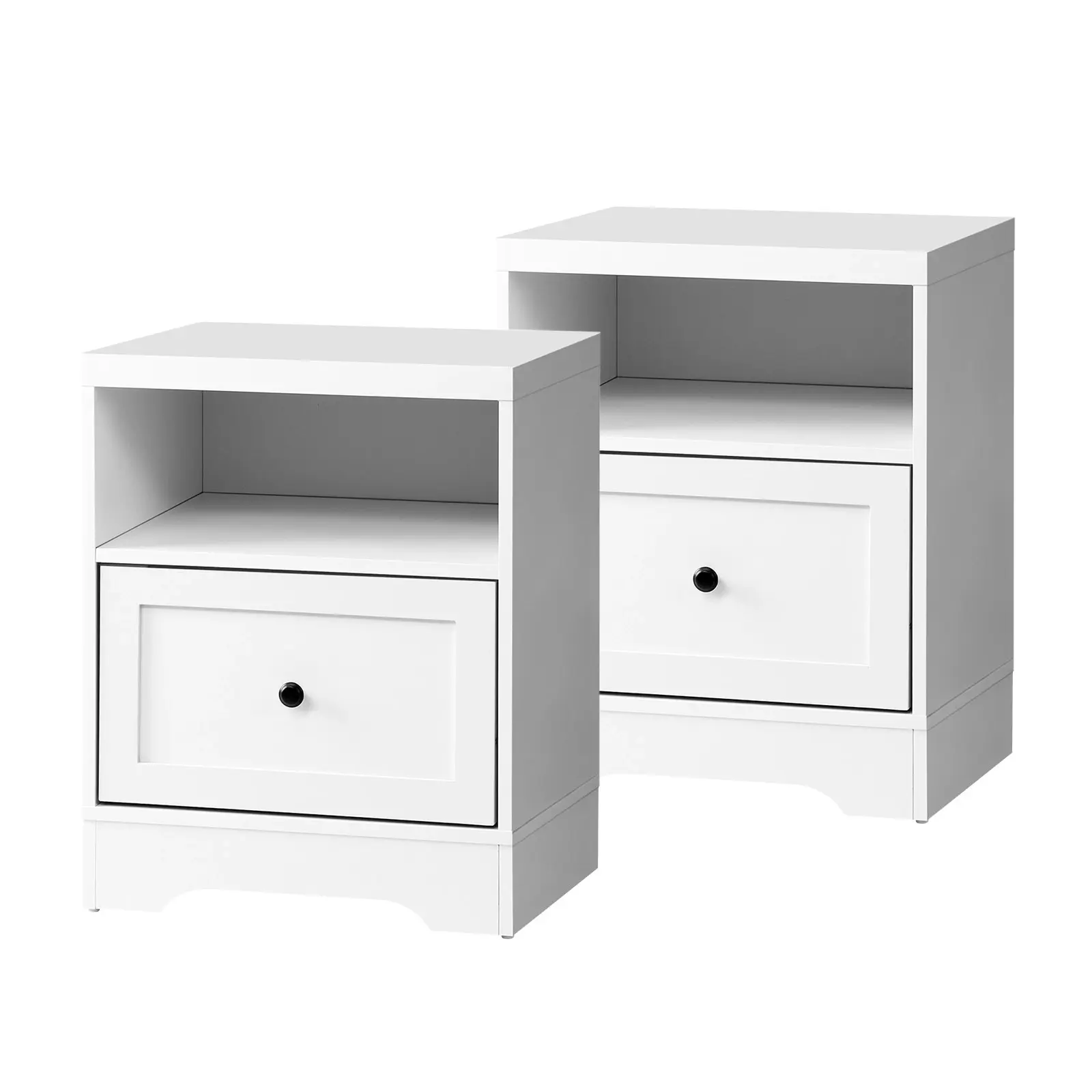 Oikiture 2PCS Bedside Tables Nightstand Hamptons Furniture